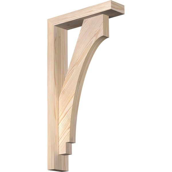 Ekena Millwork Imperial Block Smooth Bracket w/ Offset Brace, Douglas Fir, 3 1/2"W x 14"D x 26"H BKT0402X14X26IMP05SDF - main